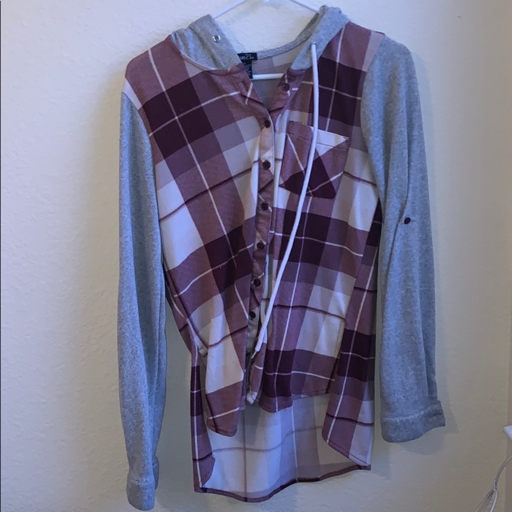 Flannel looking button up sweater